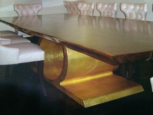 Gold leafed steel table base