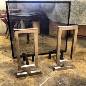 Mirror polished andirons