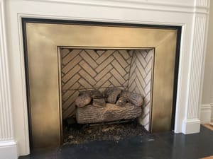 Brass fireplace surround